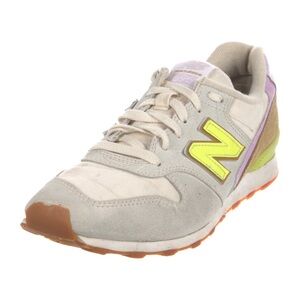 New Balance x Ganni 696 Suede Colorblock Pattern Athletic Sneakers — Size 9